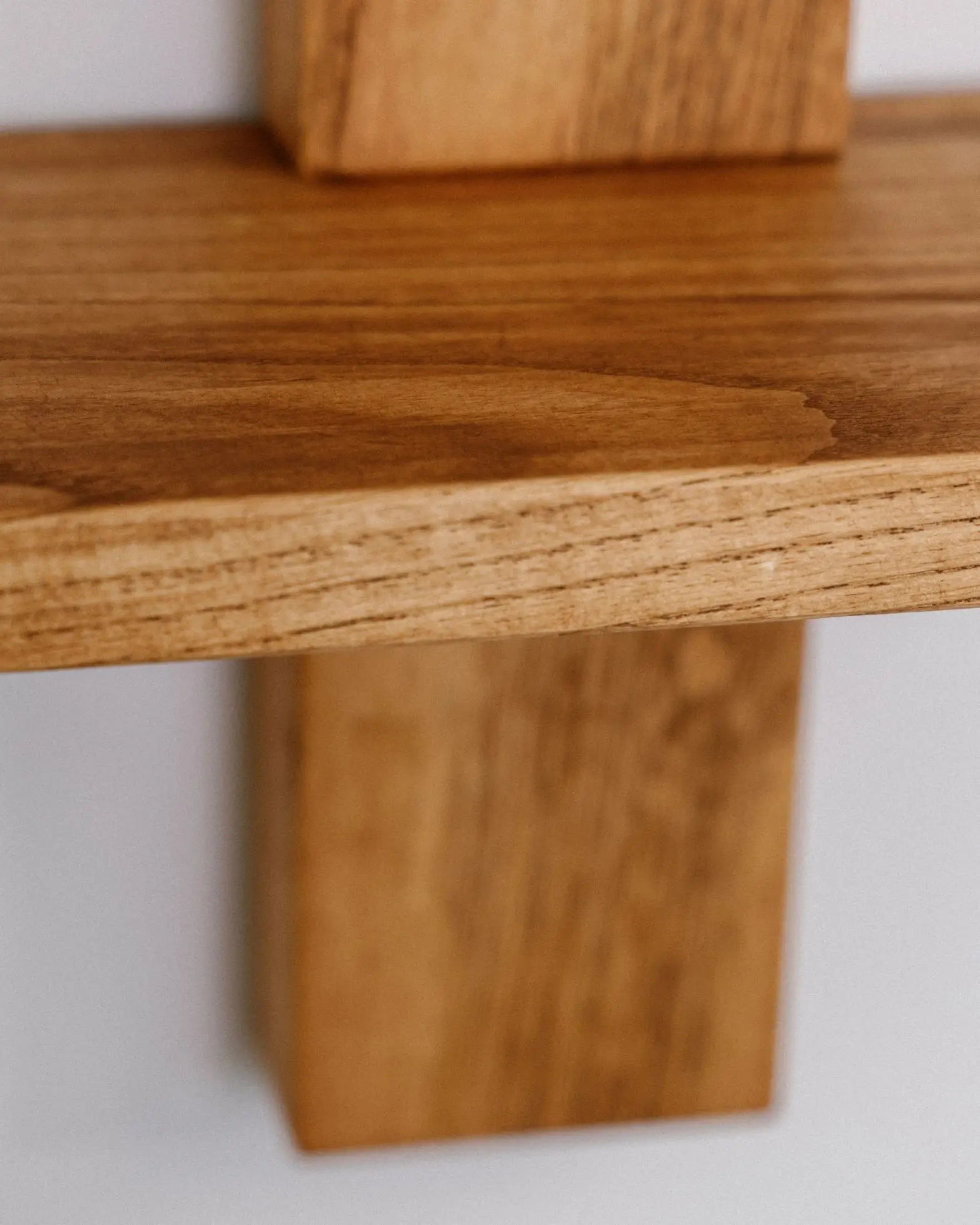 Minimalist wood shelving unit with fine joinery – wall-mounted home decor piece crafted in the USA