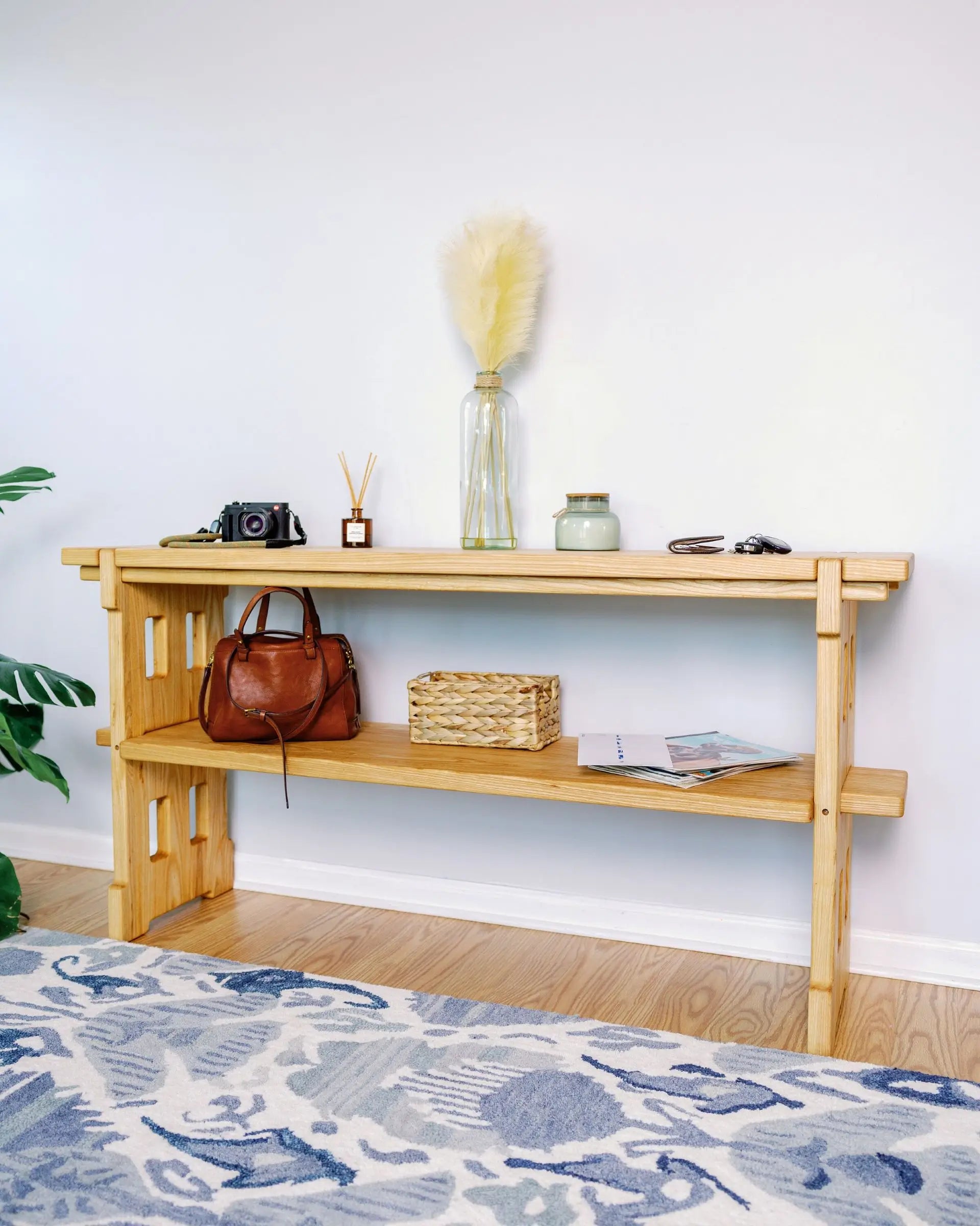 Ash wood console with open design – handcrafted for modern and Scandinavian interiors