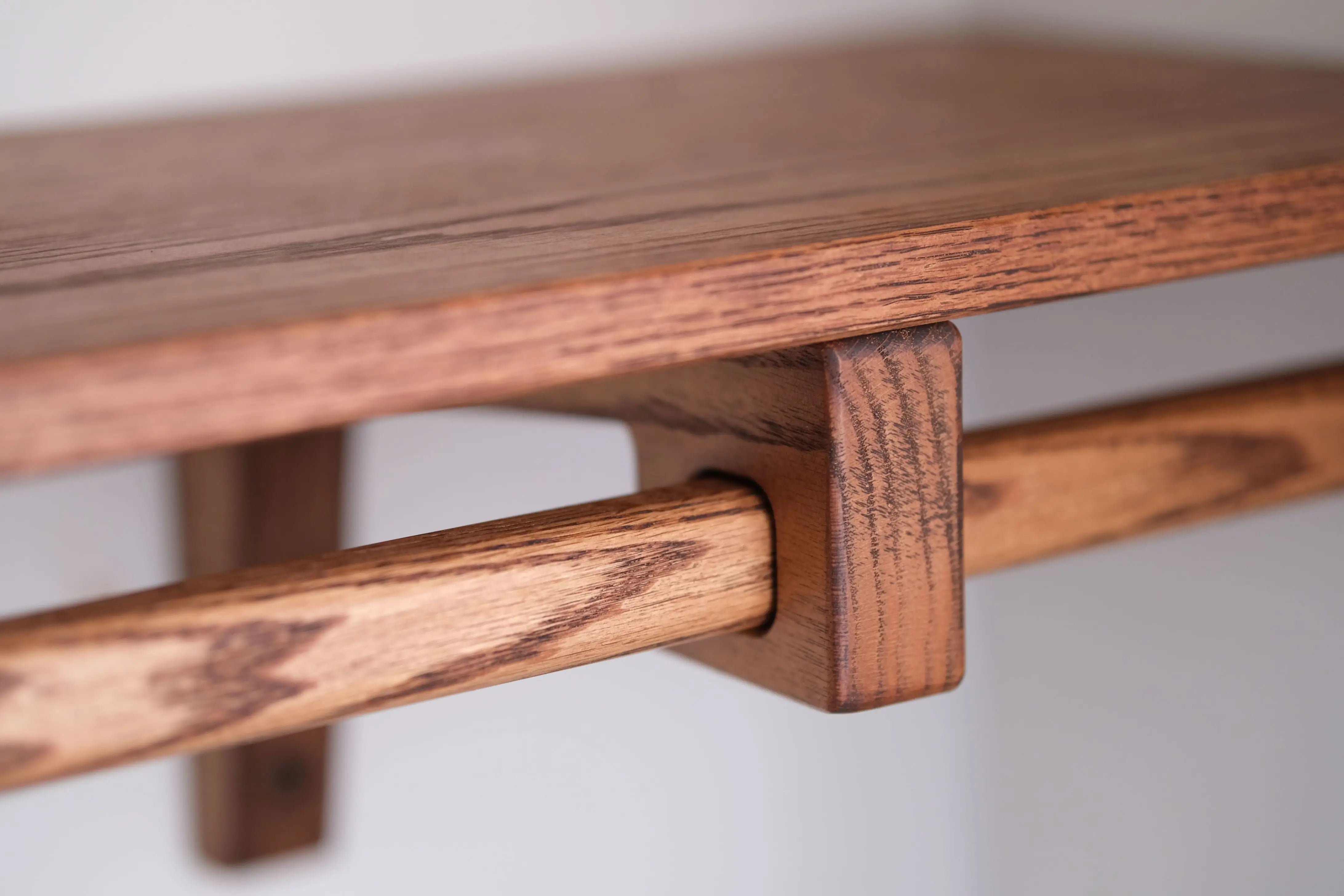 Brown oak wood closet shelf – handcrafted shelving for organized and stylish storage