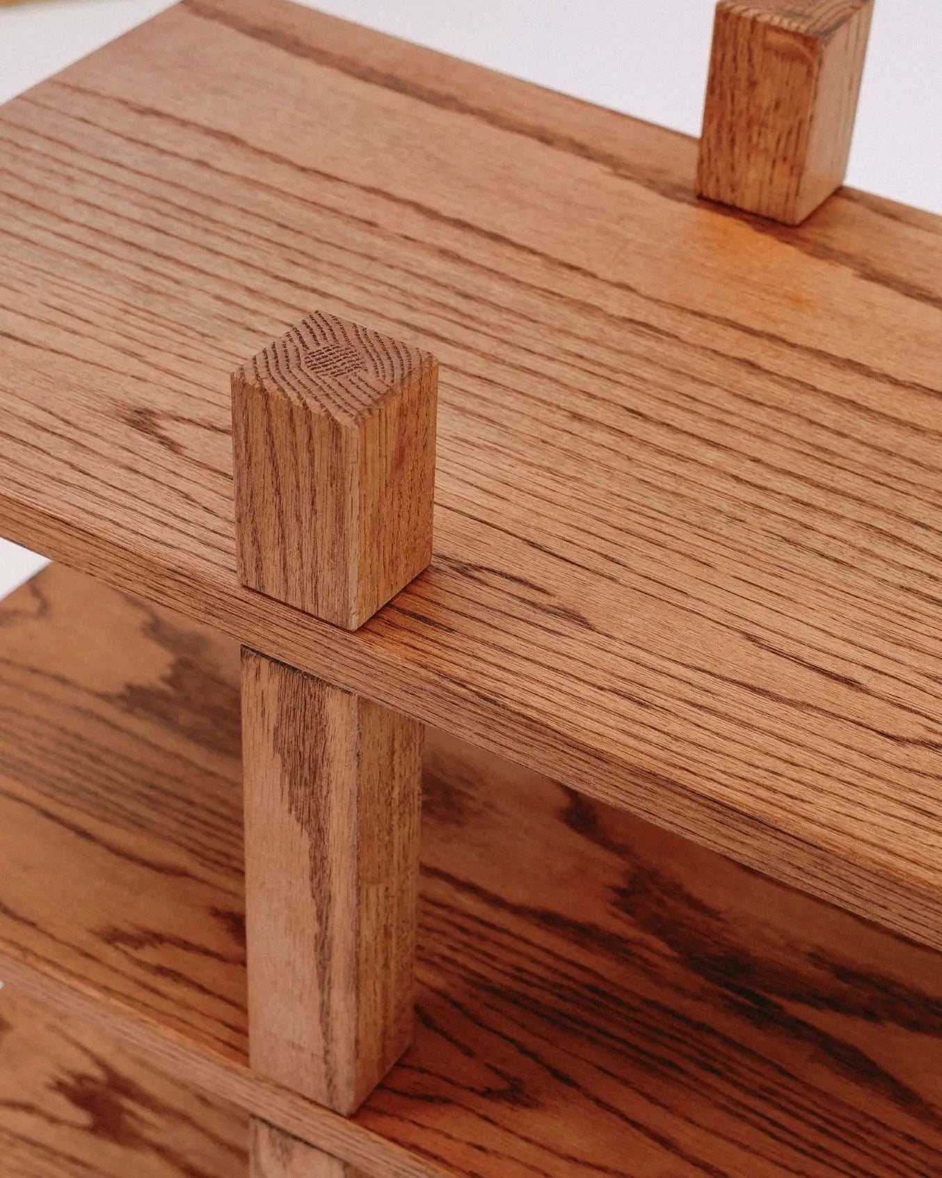 Handmade wooden shoe organizer – durable brown oak for modern home organization