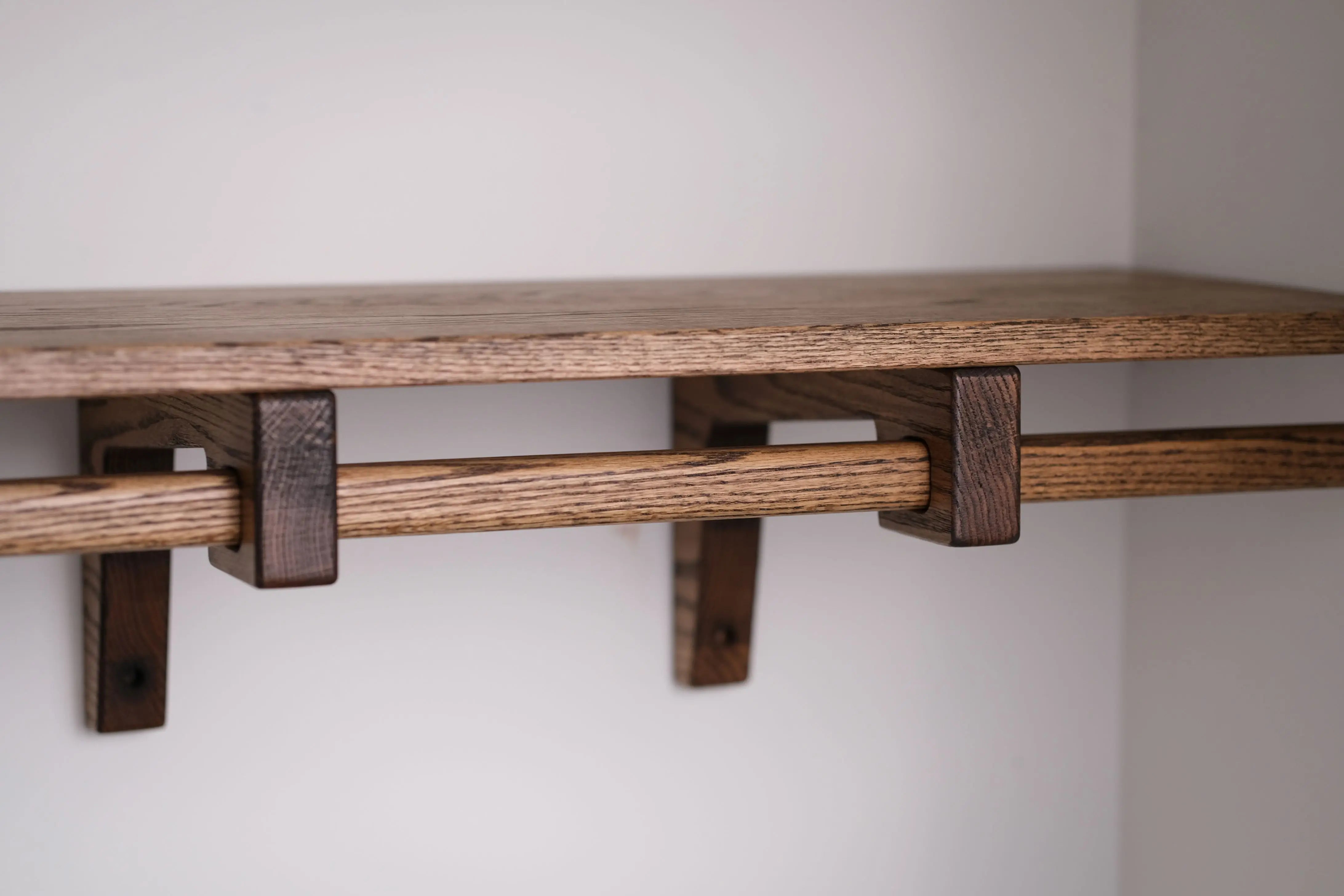Closet shelving made of premium hardwood – durable and sleek solution for home organization