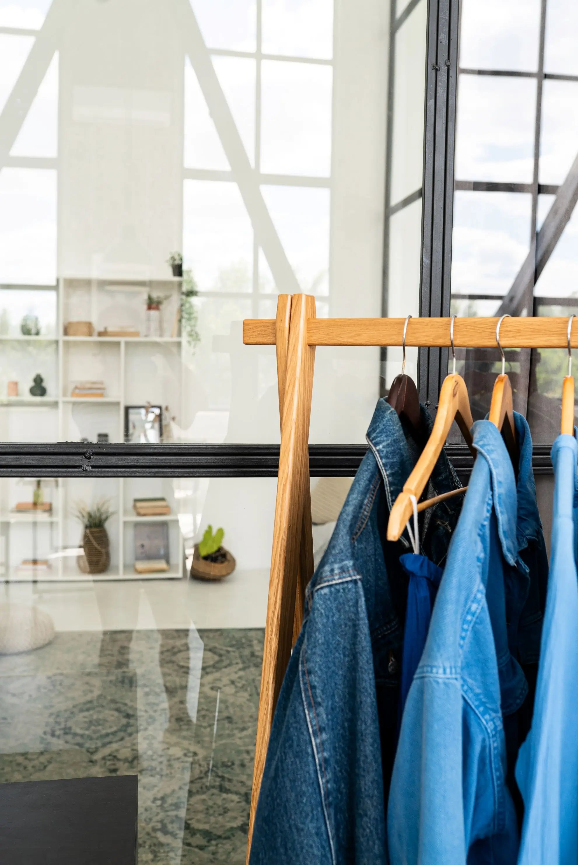 Versatile wooden clothes hanger – handcrafted for shirts, blouses, and jackets