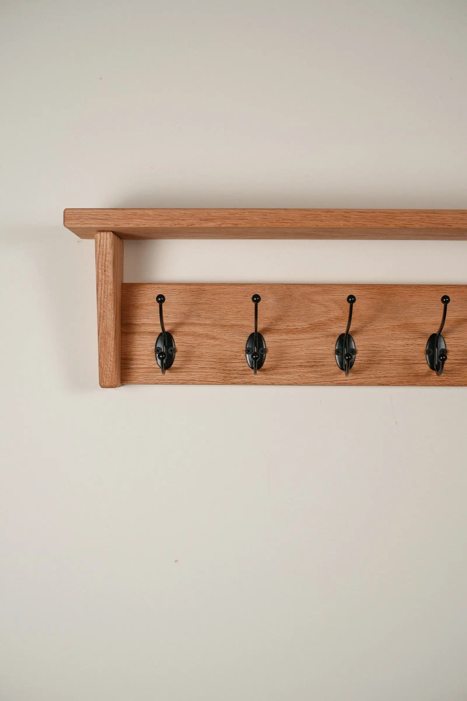Solid wood hallway coat organizer – includes shelf for hats, keys, or decor accents