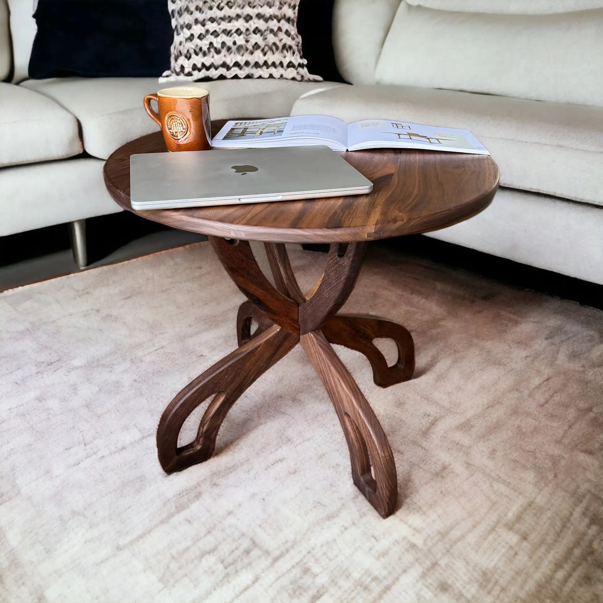 Solid wood coffee table with natural finish – eco-friendly and durable centerpiece