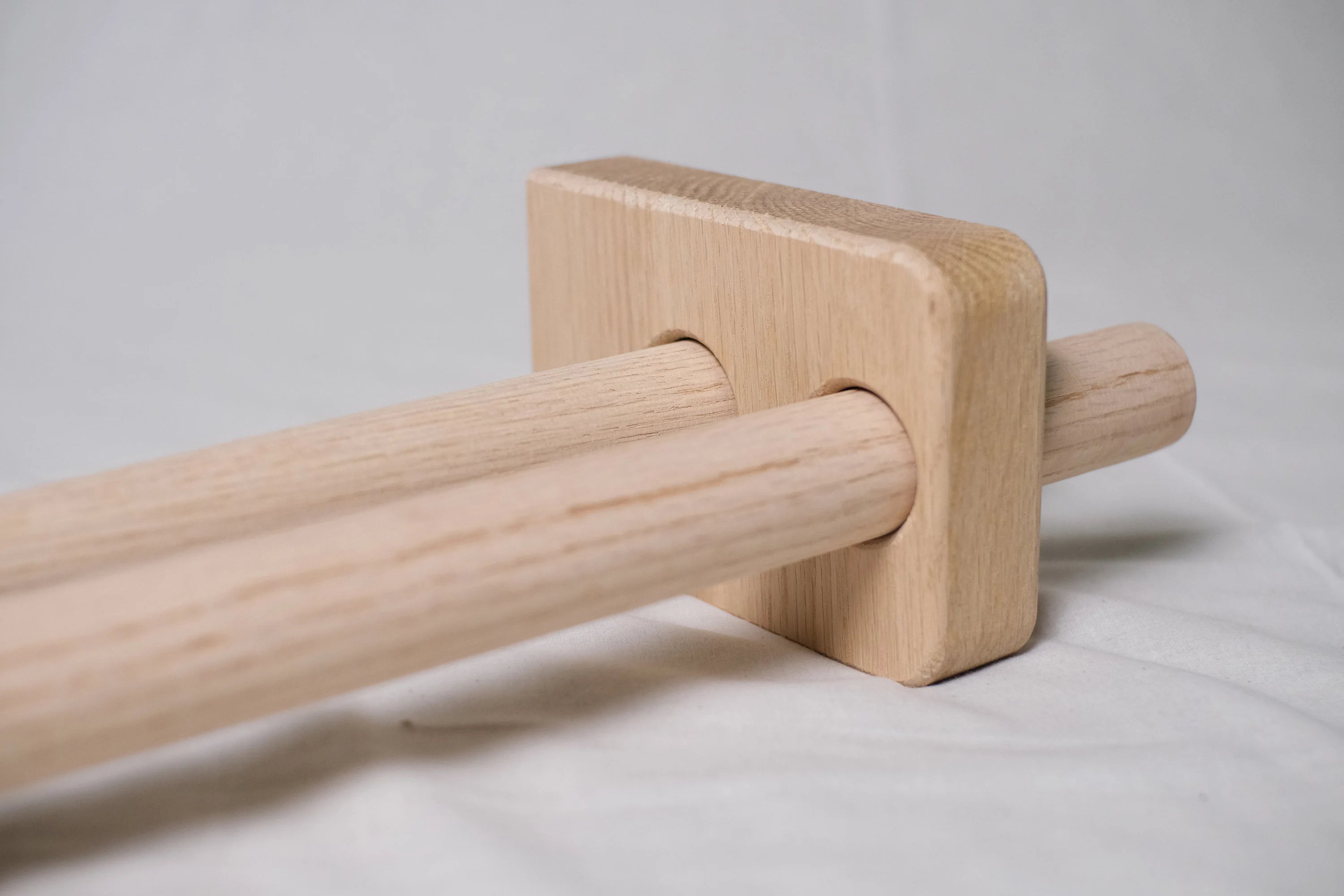 Dual curtain rod set made from solid wood – minimalist and durable construction