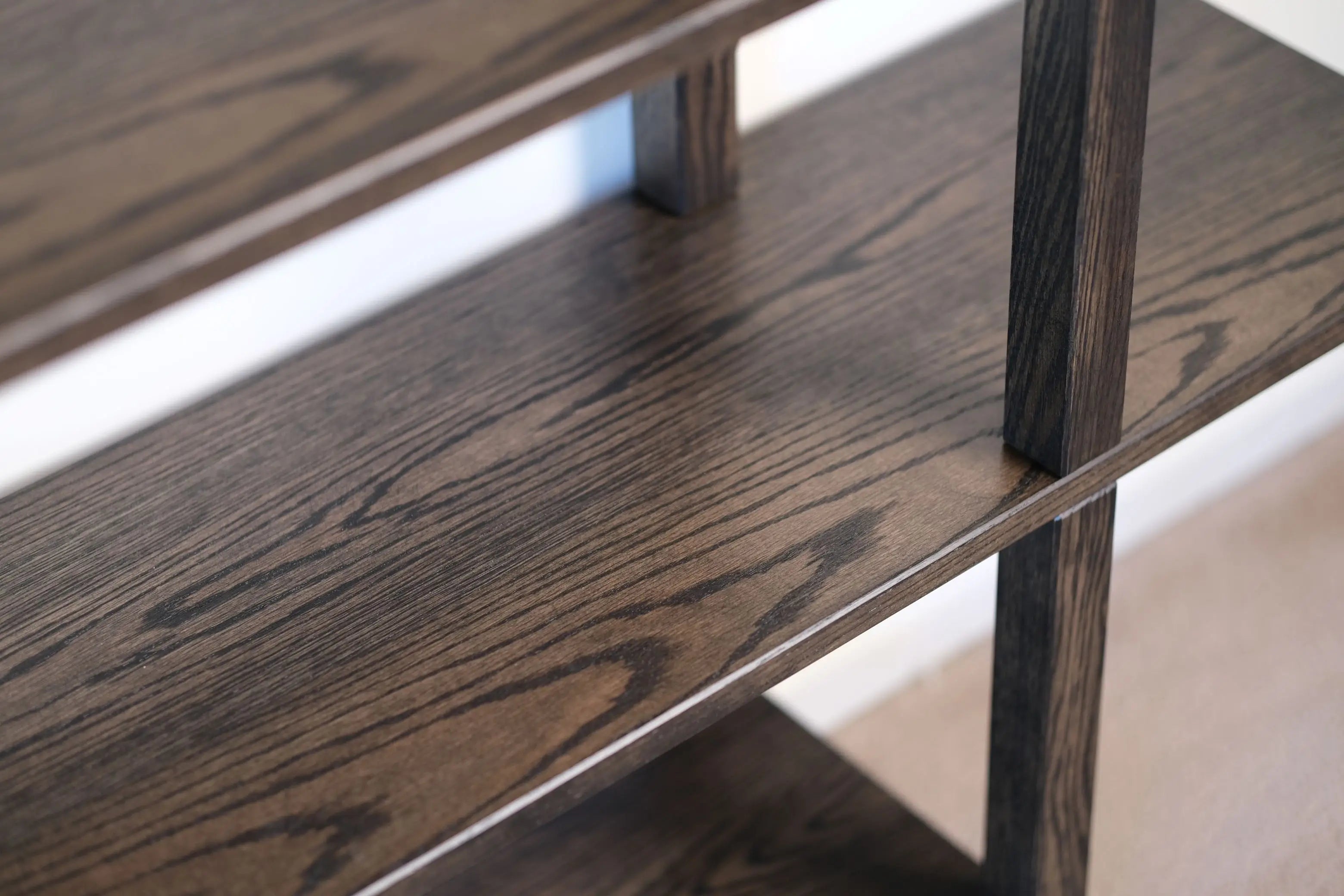 Freestanding Jack bookcase – durable hardwood shelving with warm grain tones