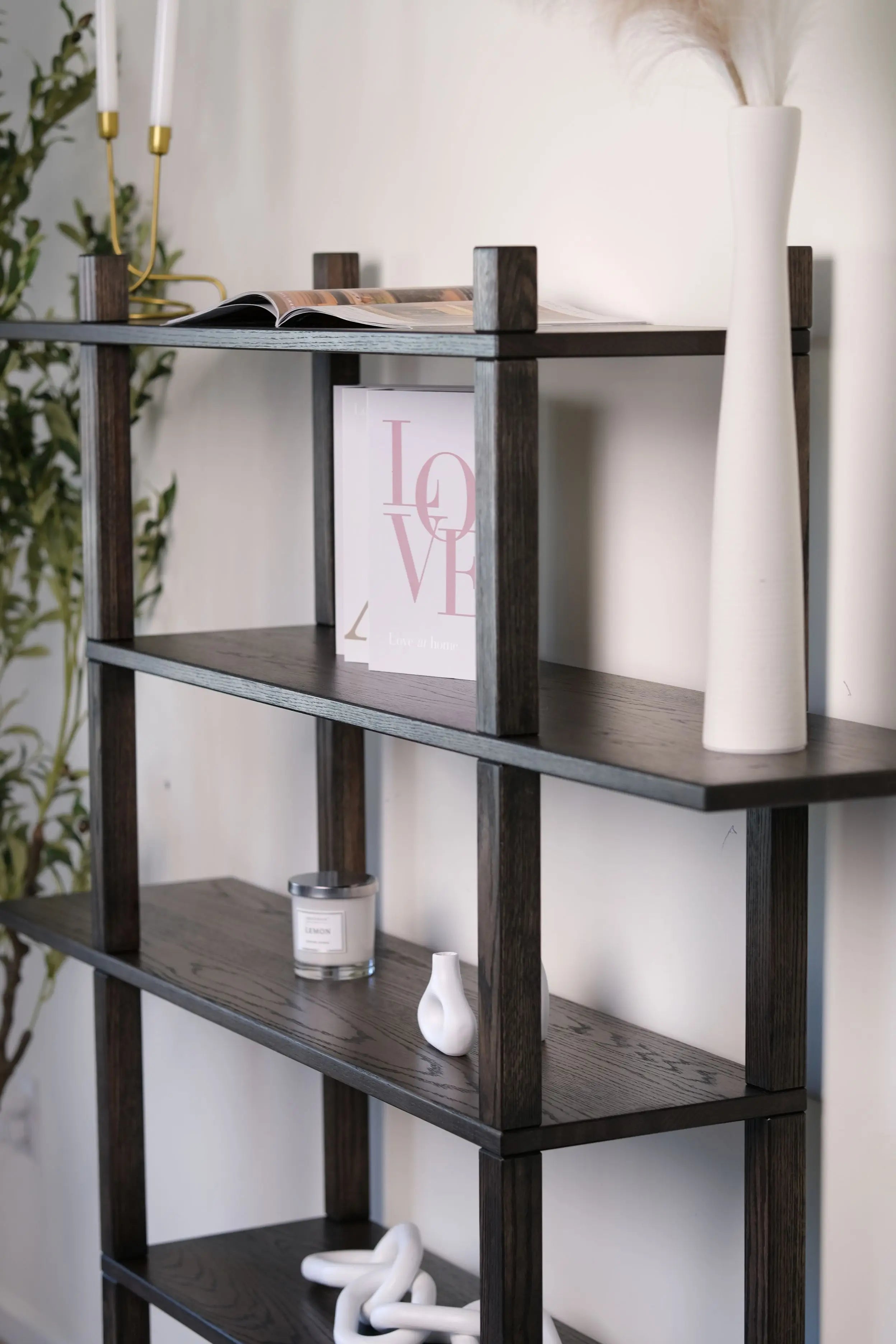Vertical Jack wooden shelf – handcrafted for minimalist and Scandinavian interiors