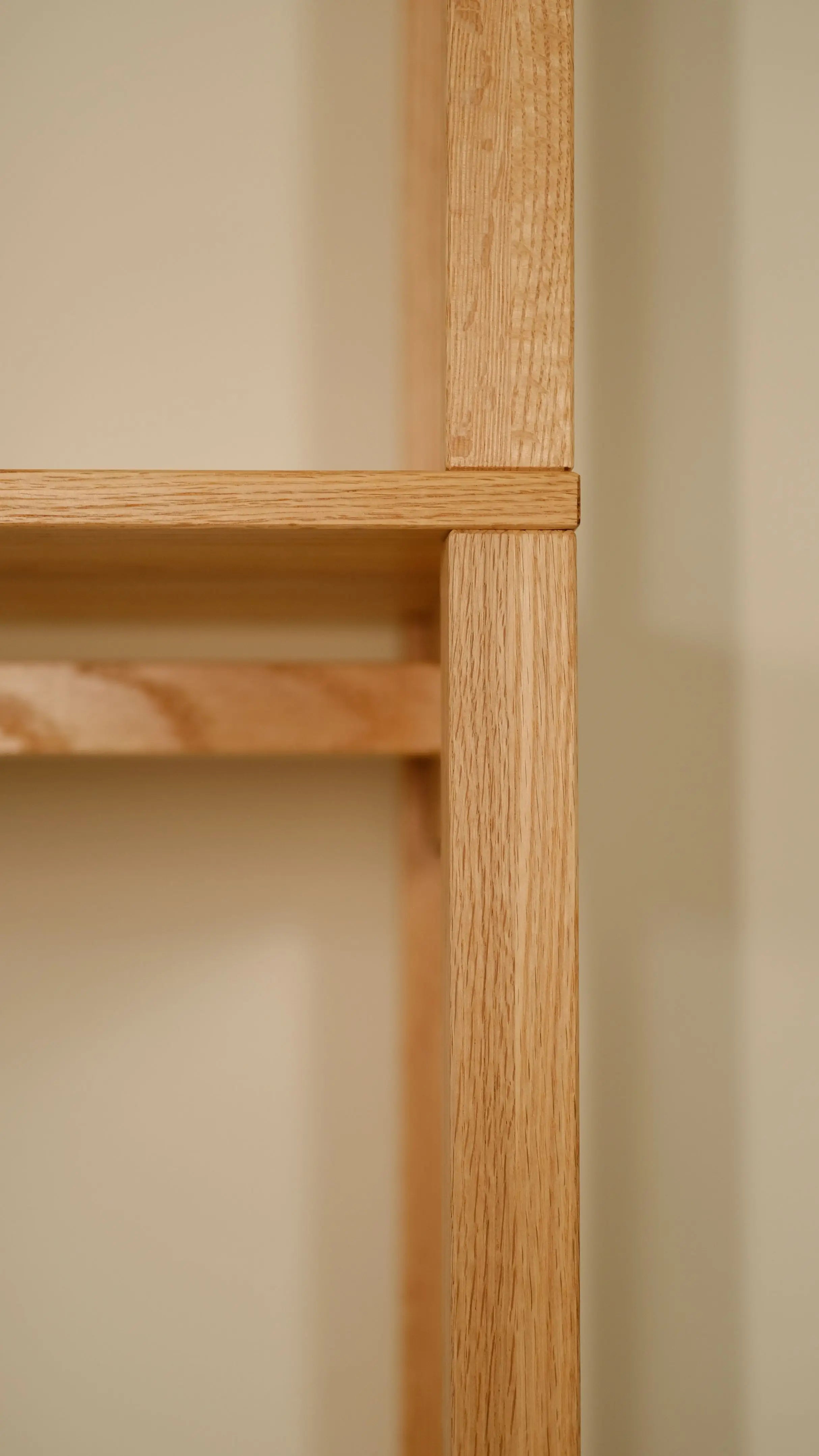 Handmade oak wood garment rack – two-tier structure with natural finish
