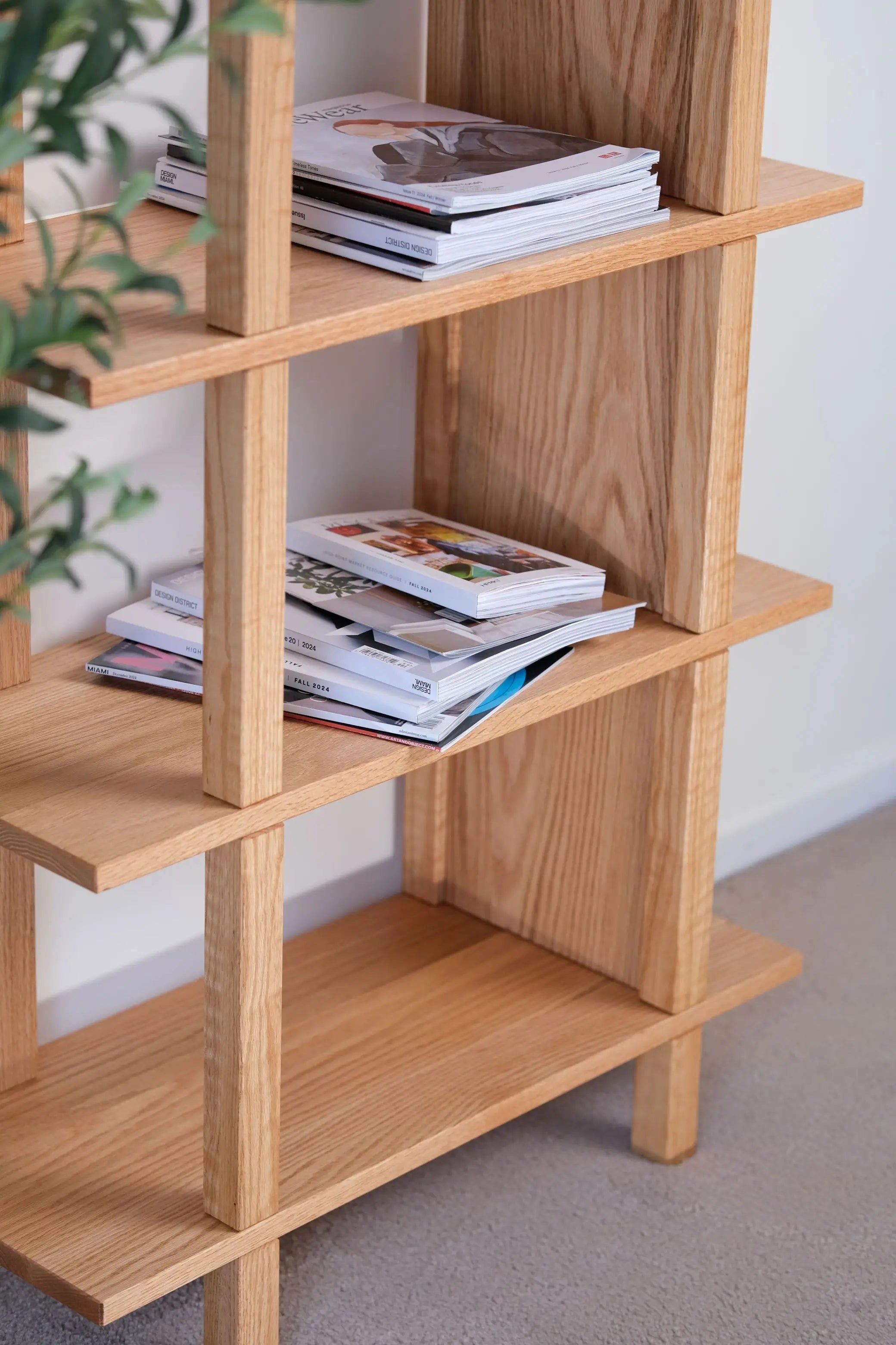 Contemporary Silyl bookcase – solid wood frame with light, airy design
