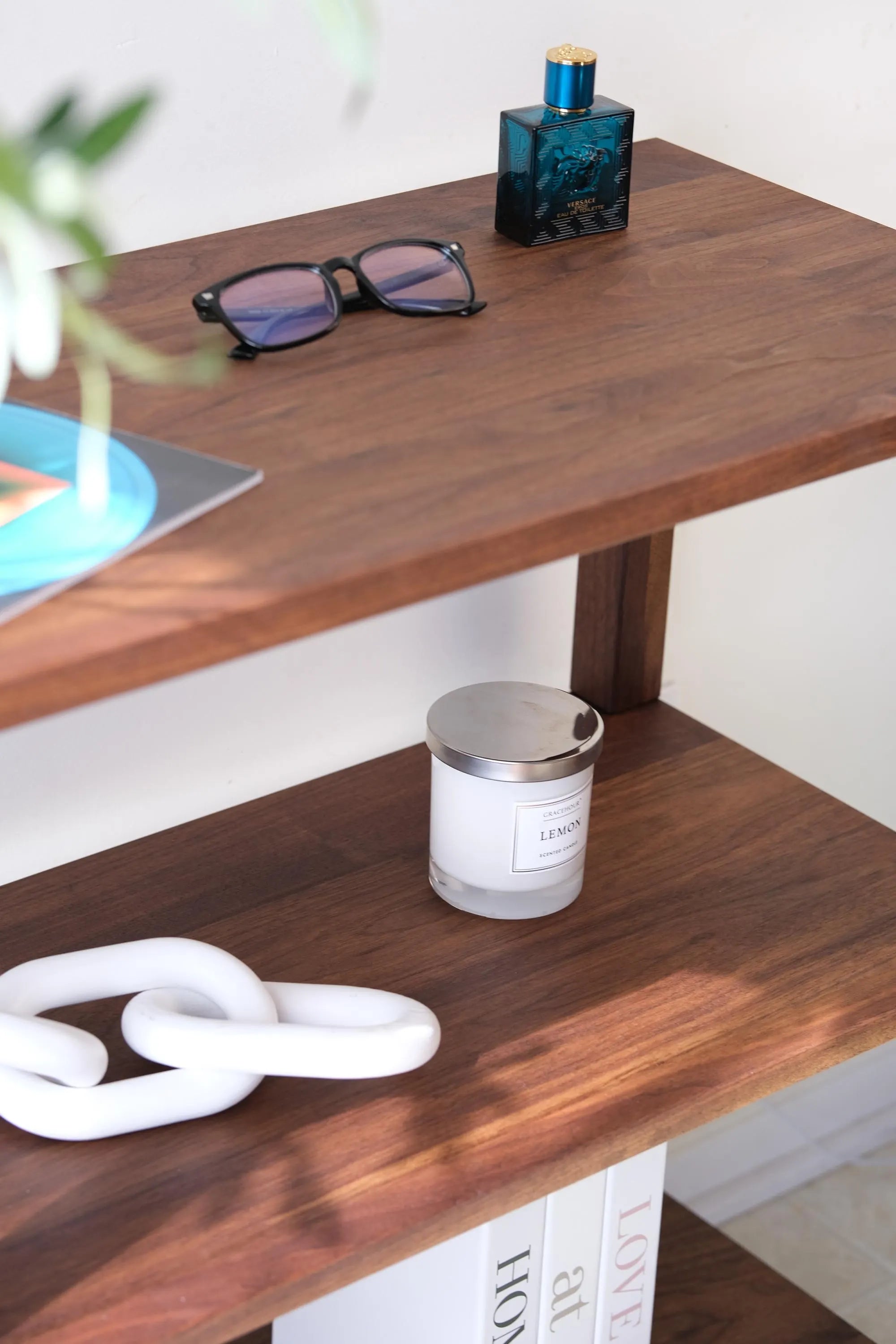 Compact wood nightstand with book storage – ideal for bedside or living room use