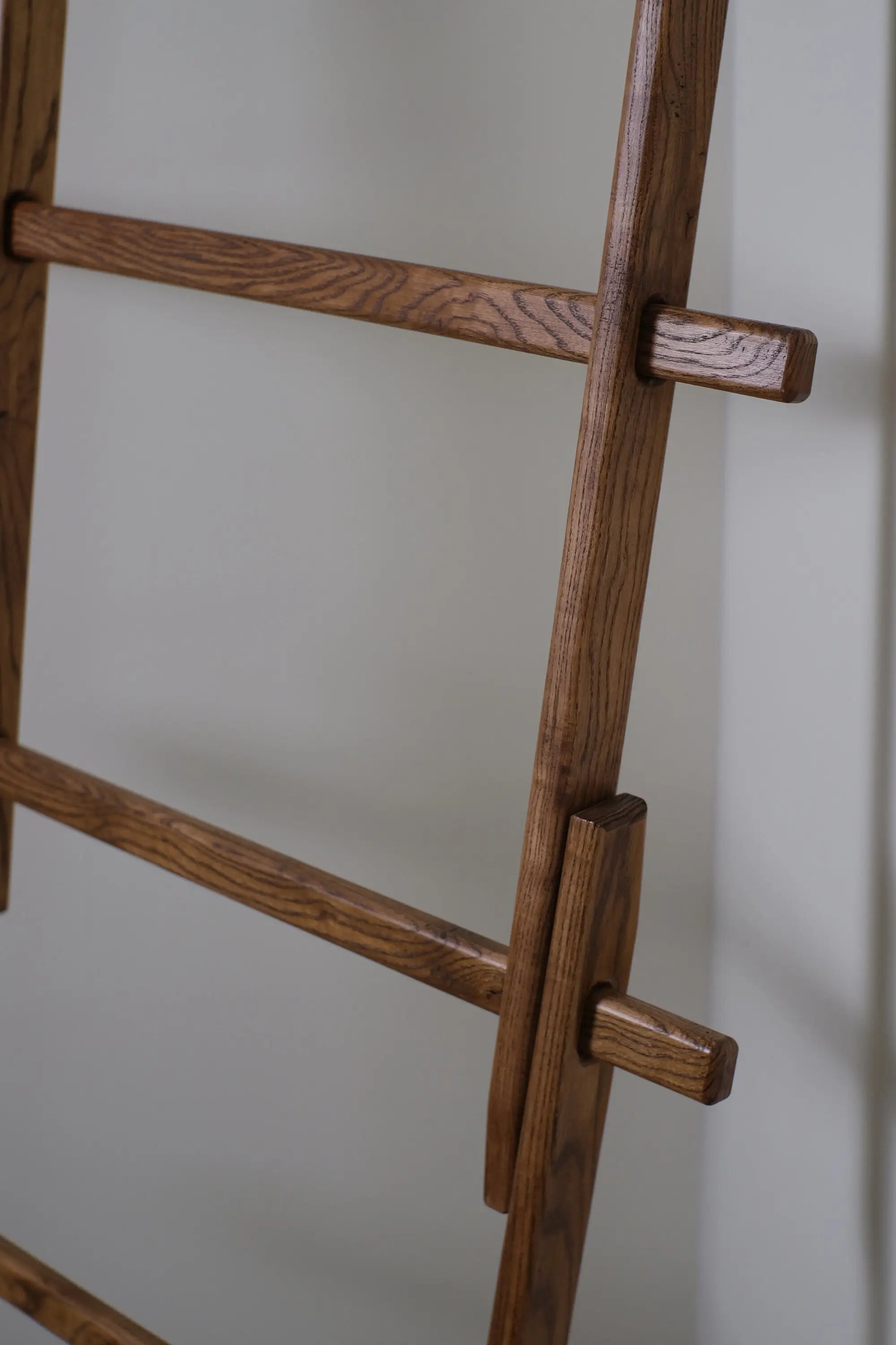 Handmade solid oak clothes ladder – decorative and functional home organizer