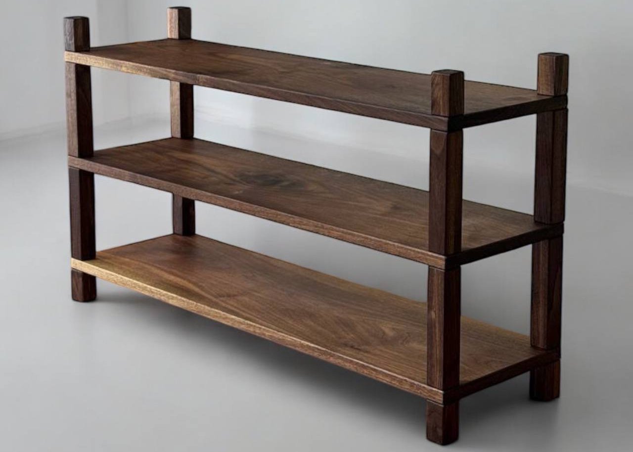 Solid Wood Shoe Rack – Slab Style 2–4 Tier Organizer