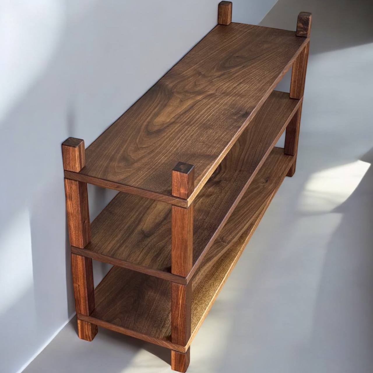 Solid Wood Shoe Rack – Slab Style 2–4 Tier Organizer
