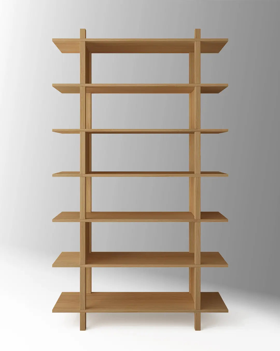 Struttura bookshelf – handcrafted wooden shelving unit with modern geometric design