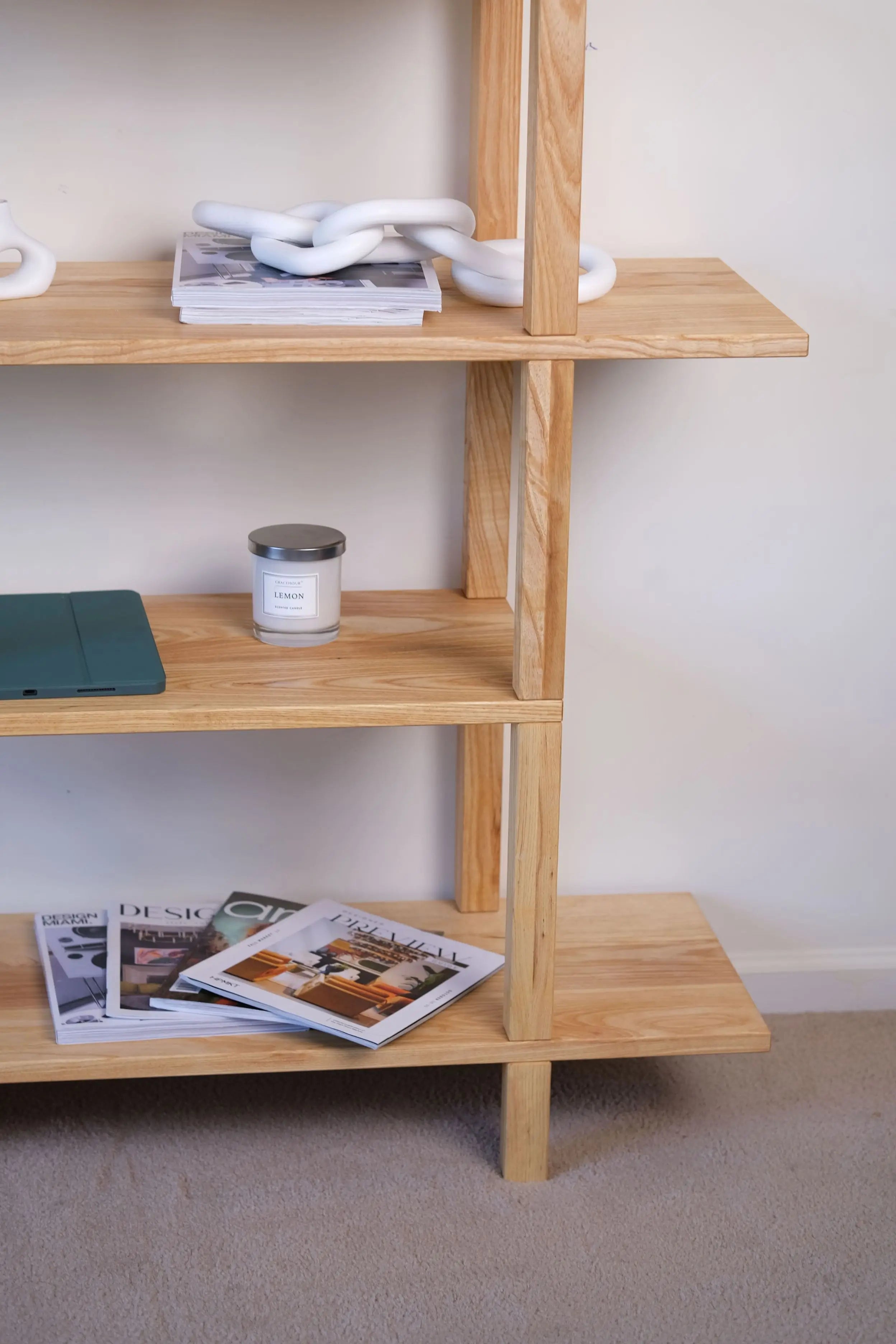 Sunli open bookshelf – spacious wood shelves ideal for home or office organization