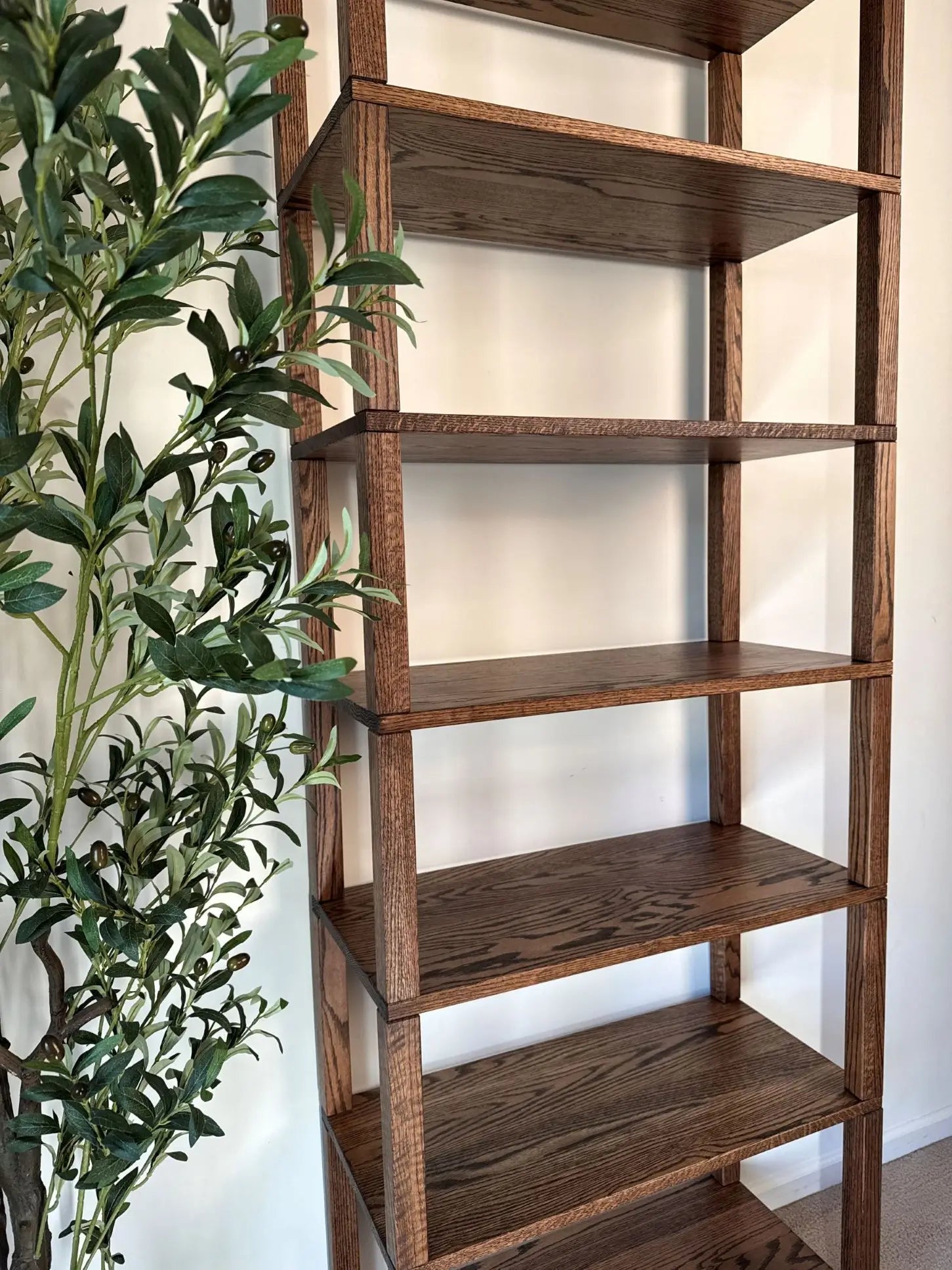 Contemporary Thor bookcase – natural wood finish with thick shelving design