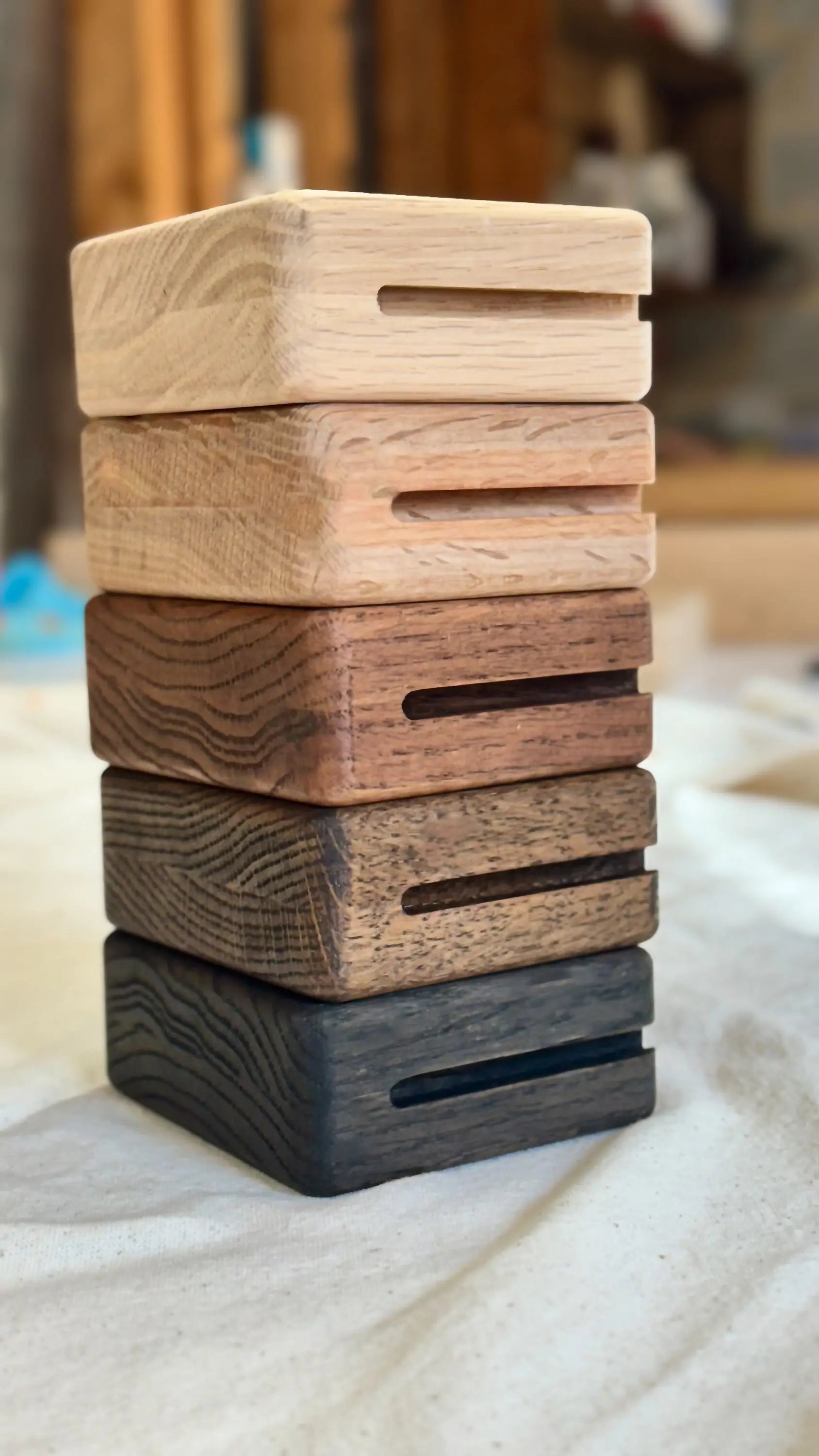 Natural tone wood rod holder – functional and decorative window accessory