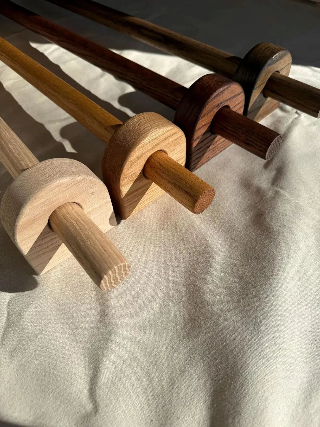 Curtain rod mounting brackets made from real wood – smooth finish and clean design