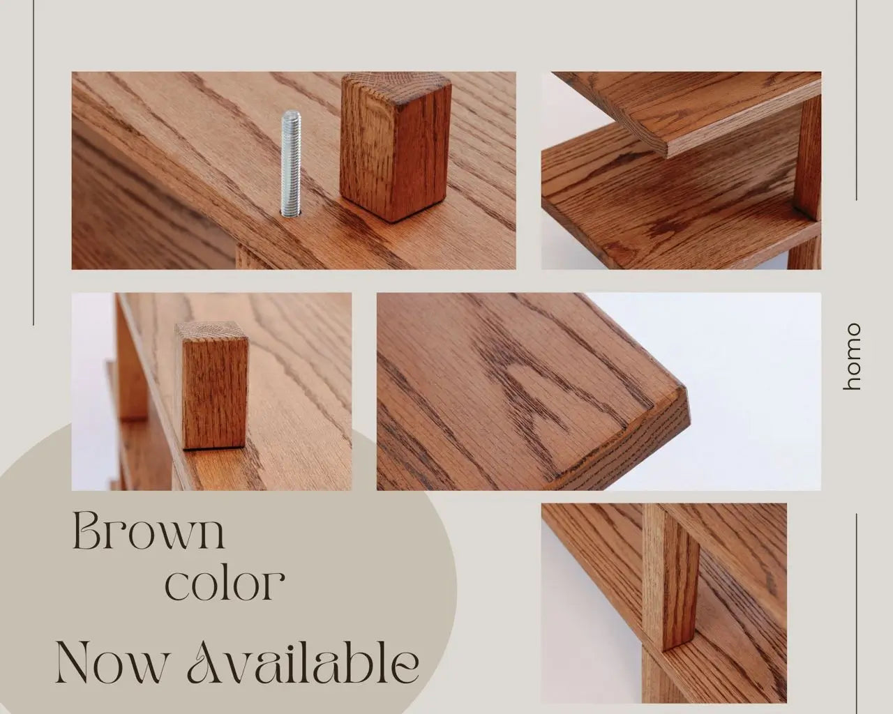 Brown Oak Shoe Rack – Solid Wood Entryway Organizer with 2–5 Tiers
