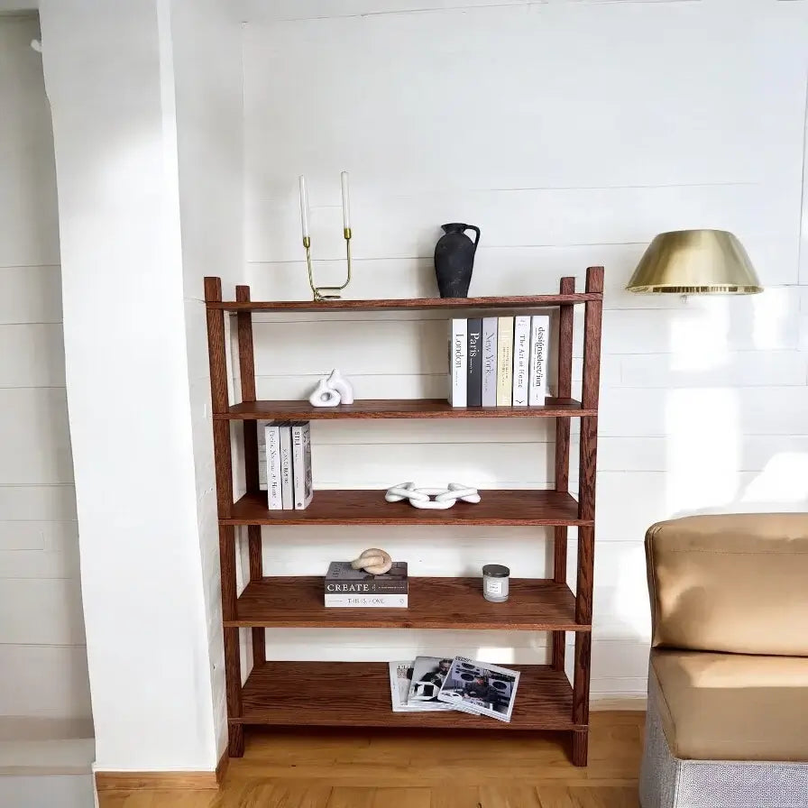 Scandinavian wood bookshelf – functional and elegant storage with open shelves