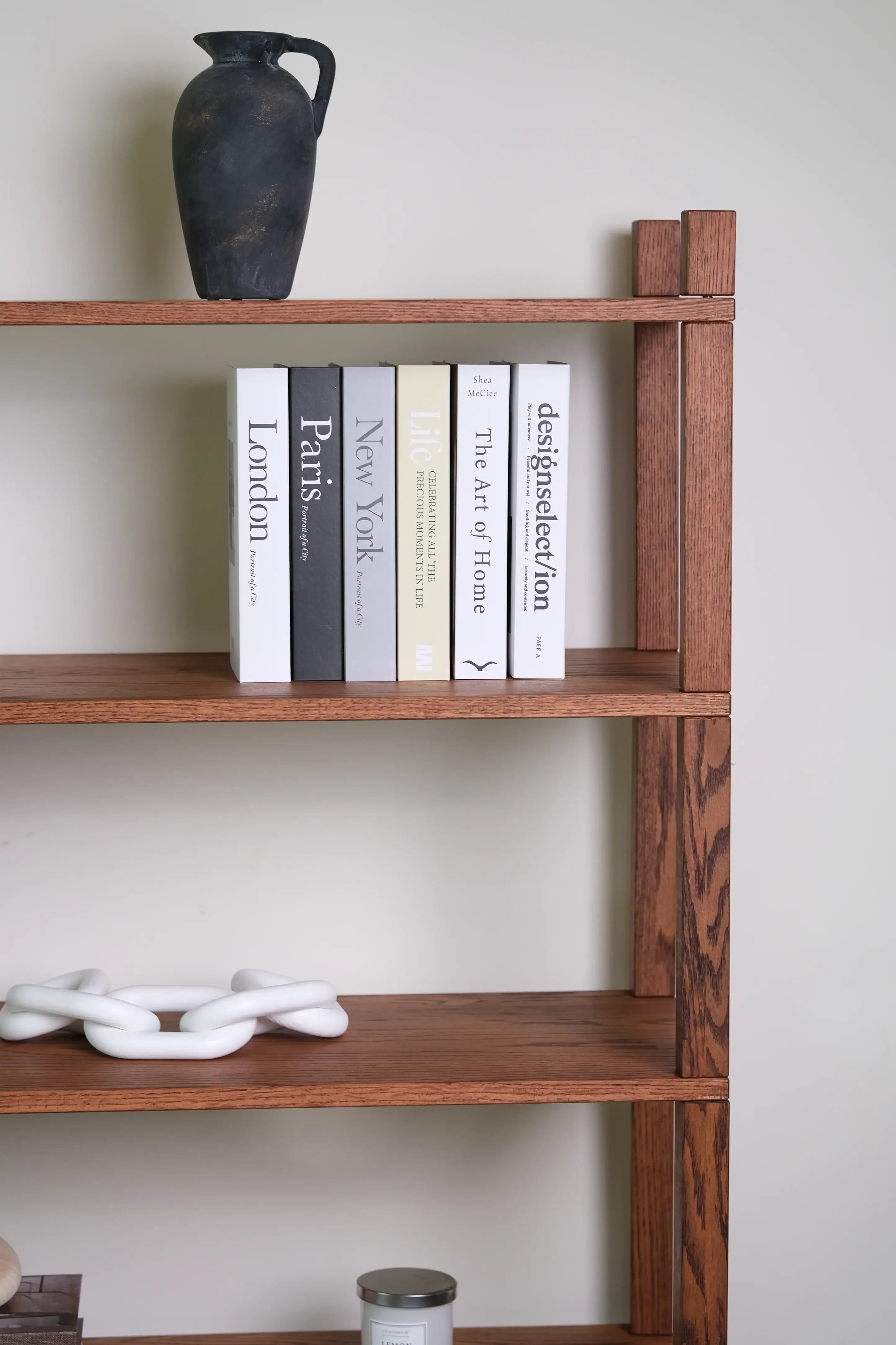 Nordi bookcase made of solid wood – minimalist Scandinavian-style bookshelf with open shelving
