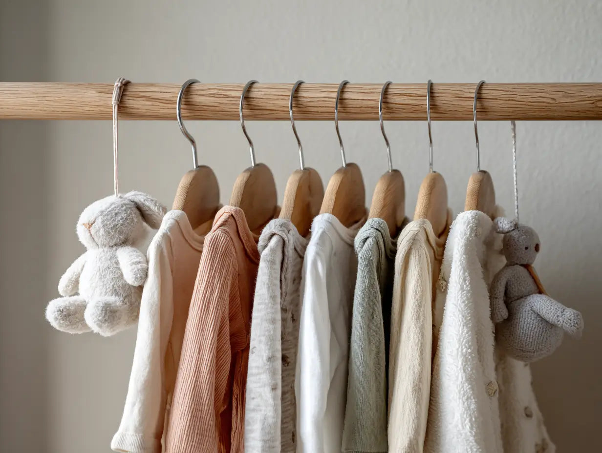 Decorative wood rod used as a hanging rack
