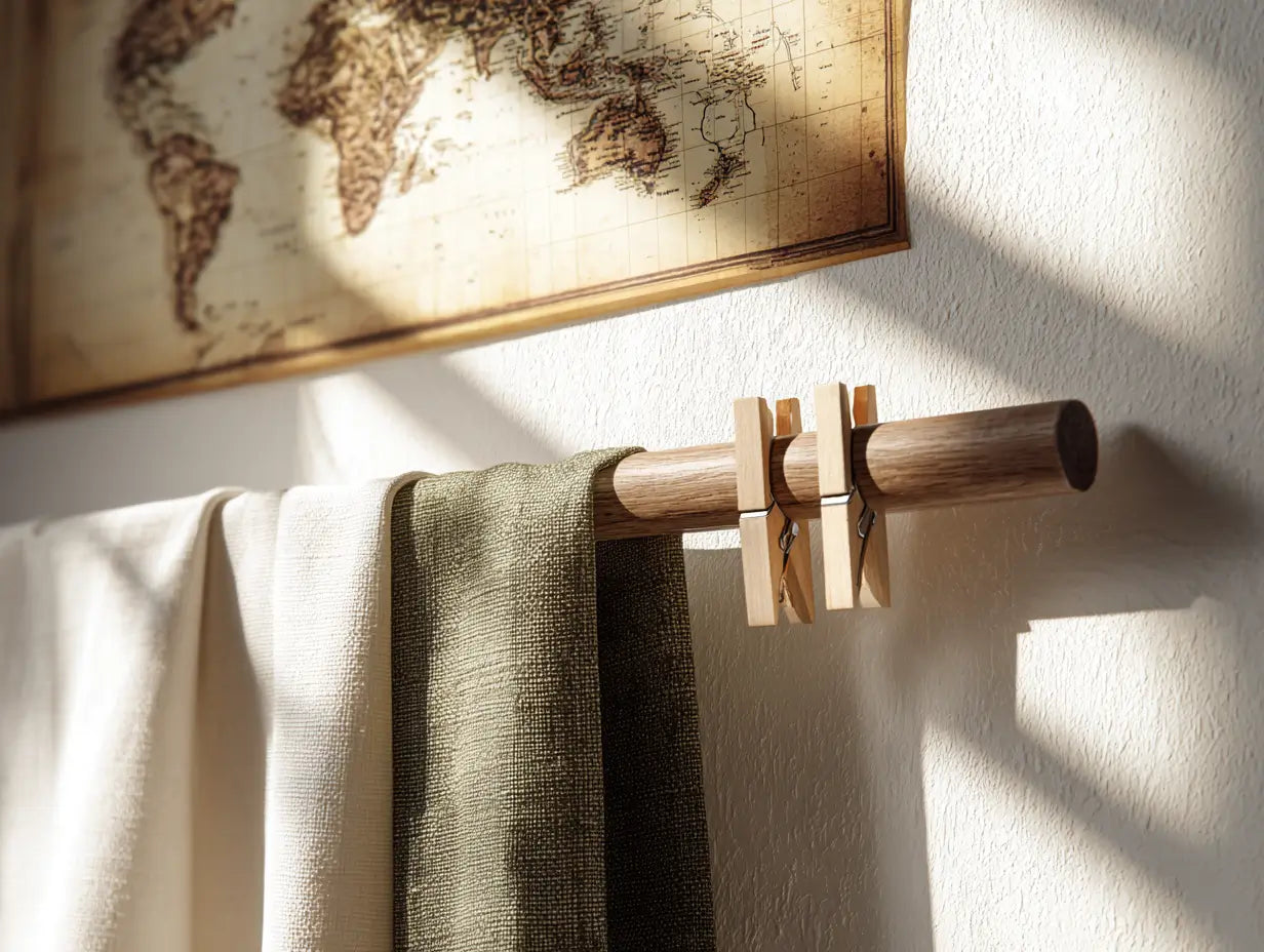 Closet rod shown in functional home setting